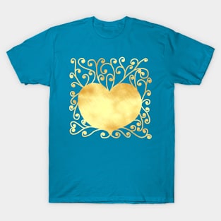 Heart curly gold T-Shirt